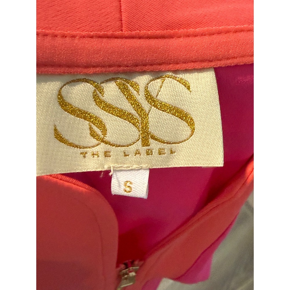 SSYS The Label Pink Orange Colorblock Zip Front Active Tennis Dress size Small - Picture 3 of 7